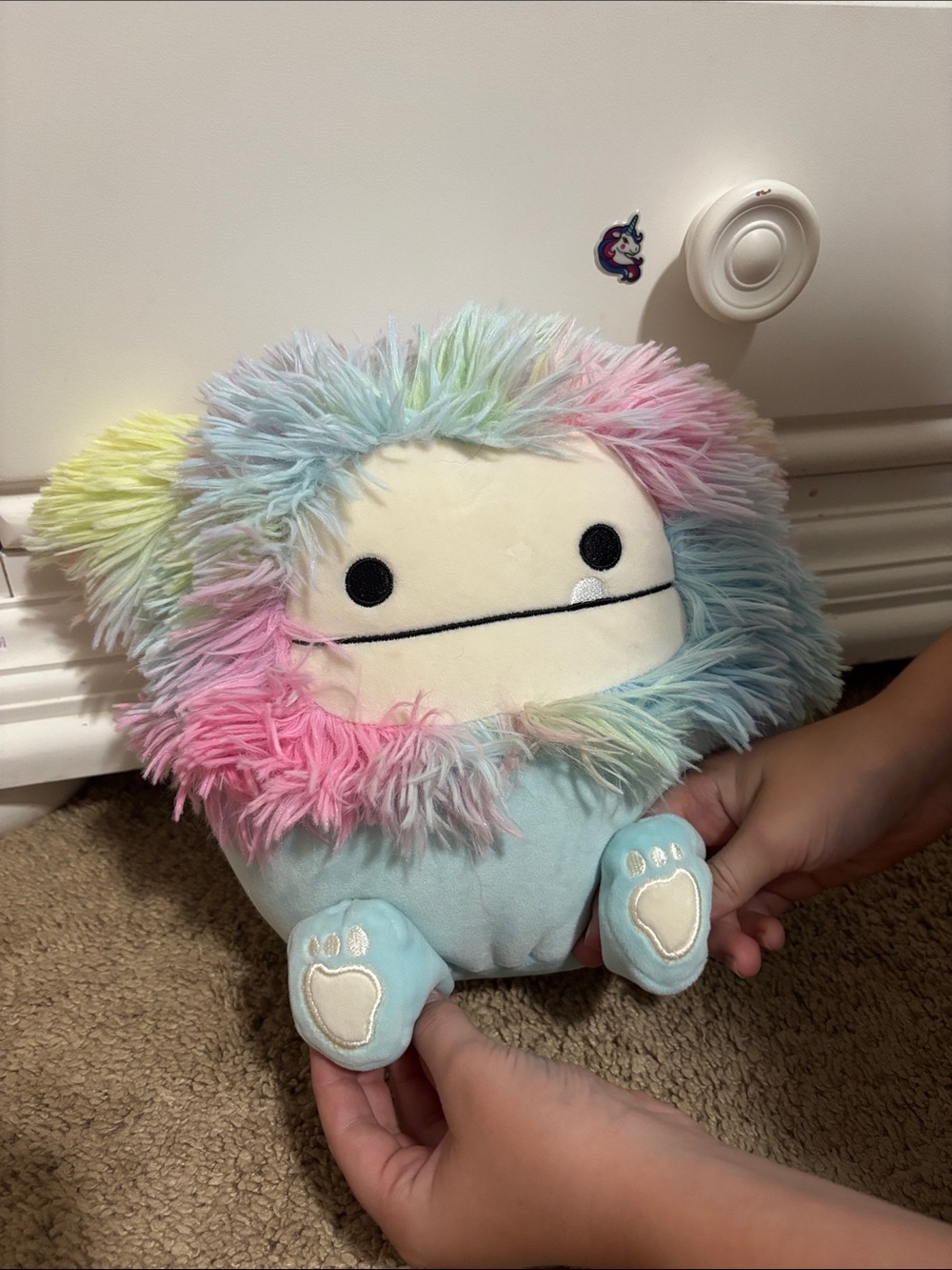 Squishmallows Multicolor Pastel Fuzzy Yeti Plush